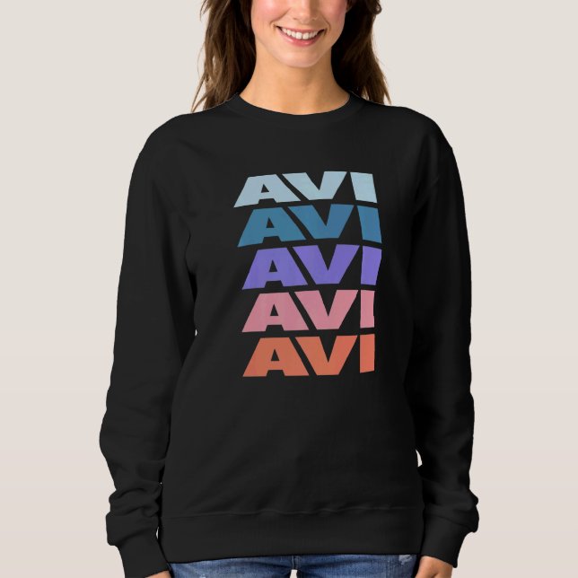Moderne wiederholte Text-Avi Sweatshirt (Vorderseite)