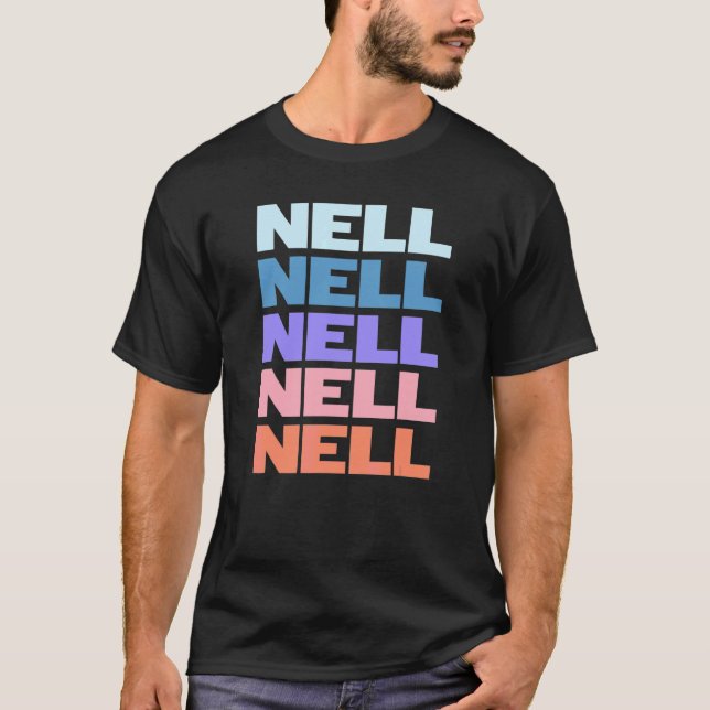 Moderne wiederholte Text Nell T-Shirt (Vorderseite)