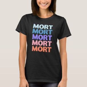 Moderne wiederholte Textmort T-Shirt