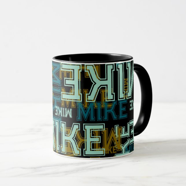 Moderne Wiederholung Ihrer Namenstyppografie Tasse (VorderseiteRechts)