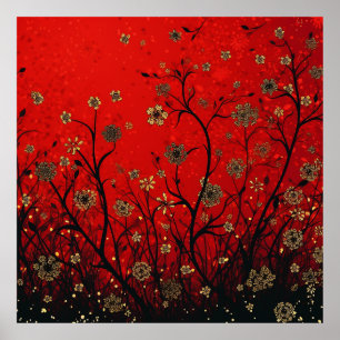 Moderne Wiesen-Wildblume Poster