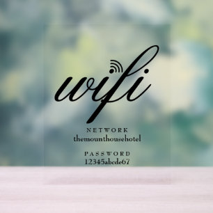 Moderne Wifi-Netzwerk- und Passwort-Anzeige Acrylschild