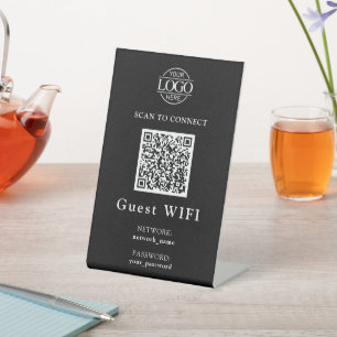 Moderne Wifi-Passwort & Netzwerk Geschäft- QR-Co Sockelschild