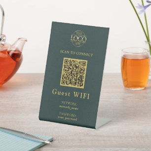 Moderne Wifi-Passwort & Netzwerk   Geschäft QR-Cod Sockelschild