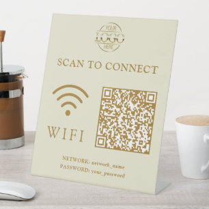 Moderne Wifi-Passwort & Netzwerk QR-Code-Logo Sockelschild