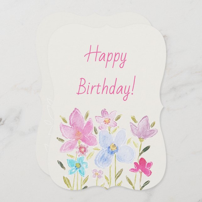 Moderne Wildblume Aquarellbilder (Vorne/Hinten)