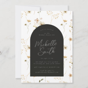 Moderne Wildblume Arch Boho Brautparty Einladung