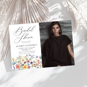 Moderne Wildblume Blumenladen Brautparty Einladung