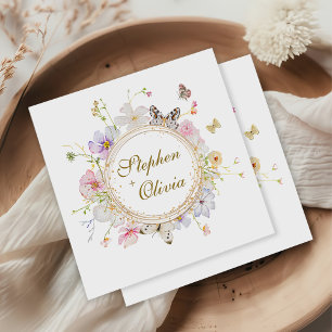 Moderne Wildblume Blumenzeremonie Serviette
