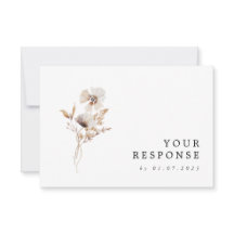 Moderne Wildblume Boho Wedding RSVP Card