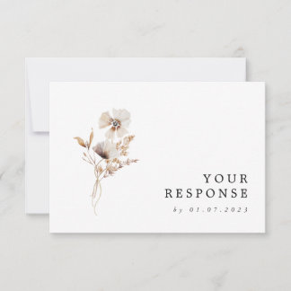 Moderne Wildblume Boho Wedding RSVP Card Karte