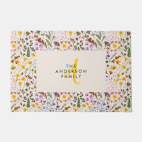 Moderne Wildblume farbenfroh Monogramm blumenreich