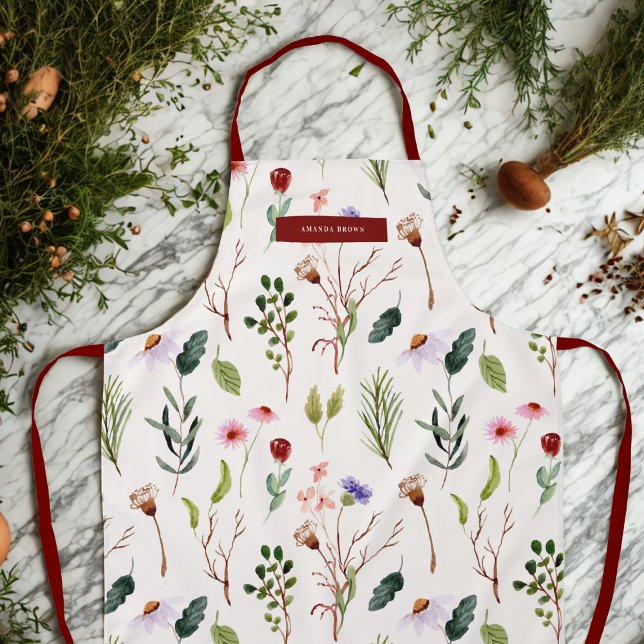 Moderne Wildblume floral Grace Chic Trendy Schürze (Von Creator hochgeladen)