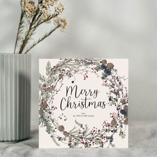 Moderne Wildblume Folienkrieg Weihnachtsschrift Feiertagskarte (Von Creator hochgeladen)