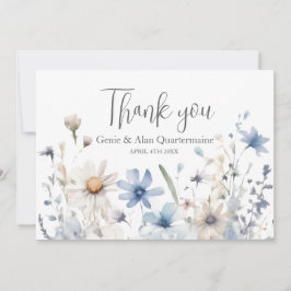 Moderne Wildblume Hochzeit Danke