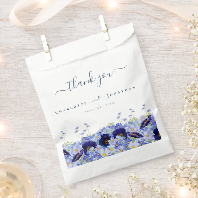 Moderne Wildblume Hochzeit Danke Geschenktütchen (Ausgeschnitten)