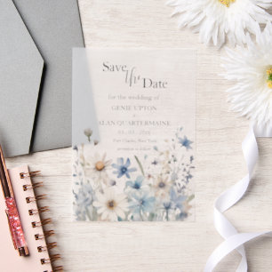 Moderne Wildblume Hochzeit rettet das Datum