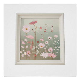 Moderne Wildblume Illustration Japandi Wohngestalt Poster