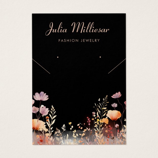 Moderne Wildblume-Kette Earring Display Card (Vorderseite)