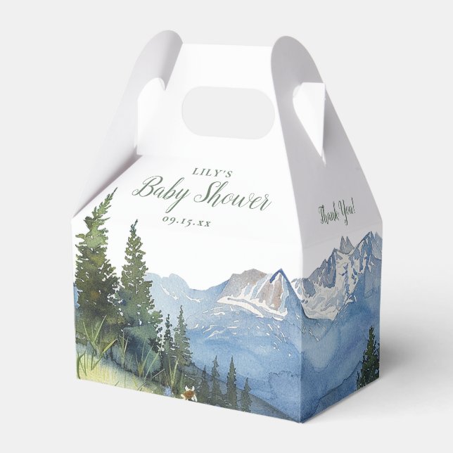 Moderne Wildblume Kinderdusche in Wasserfarbe Geschenkschachtel (Vorderseite)