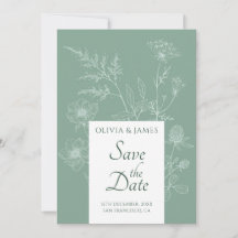 Moderne Wildblume Minimal Sage Green Wedding