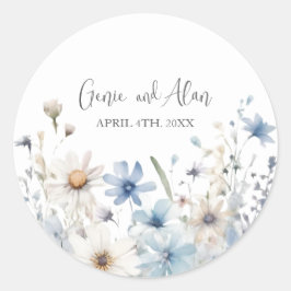Moderne Wildblume Runder Aufkleber