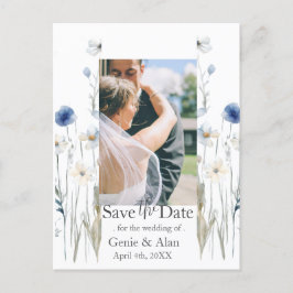 Moderne Wildblume Save the Date Foto Postkarte
