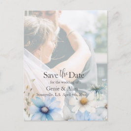 Moderne Wildblume Save the Date Foto Postkarte