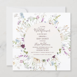 Moderne Wildblume Watercolor Kinderdusche laden ei Einladung