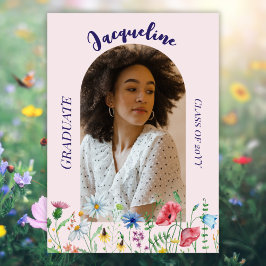 Moderne Wildblumen Abschluss 2025 Arch Foto Einladung