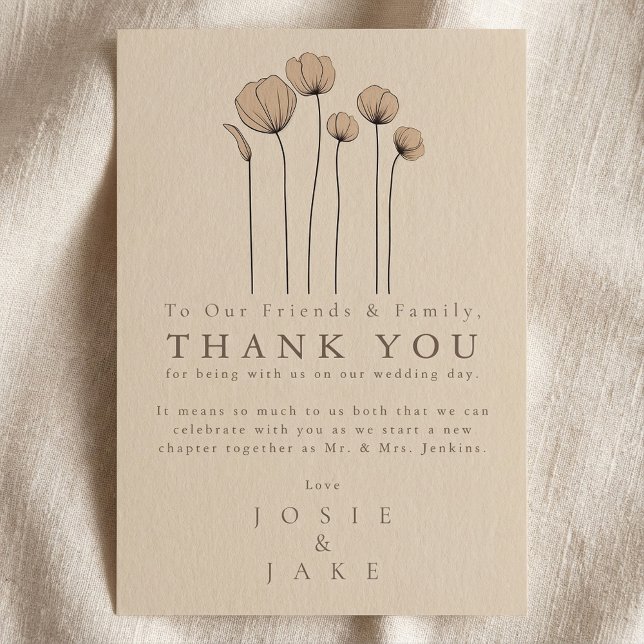Moderne Wildblumen bedanken sich bei Tischkarte Tischnummer (Modern wildflowers Wedding thank you Table Card.)
