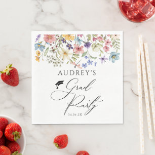 Moderne Wildblumen Blumengrad Party Serviette