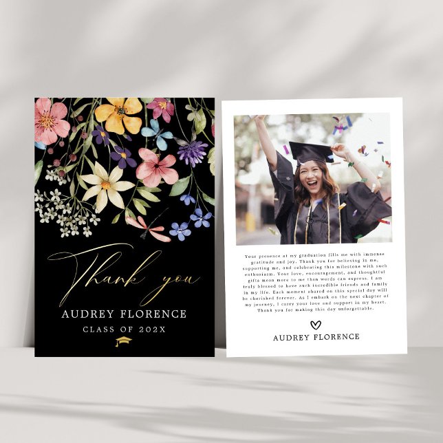 Moderne Wildblumen Blumenstudium Foto Party Folieneinladung (Von Creator hochgeladen)