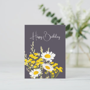 Moderne Wildblumen freuen sich auf ihren Geburtsta Postkarte
