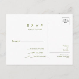 Moderne Wildblumen-Frühlingshochzeit RSVP Postkart Postkarte