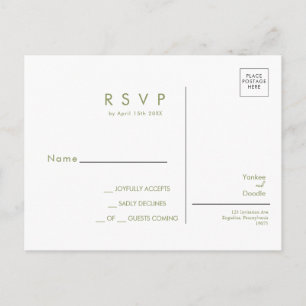 Moderne Wildblumen-Frühlingshochzeit-RSVP-Postkart Postkarte