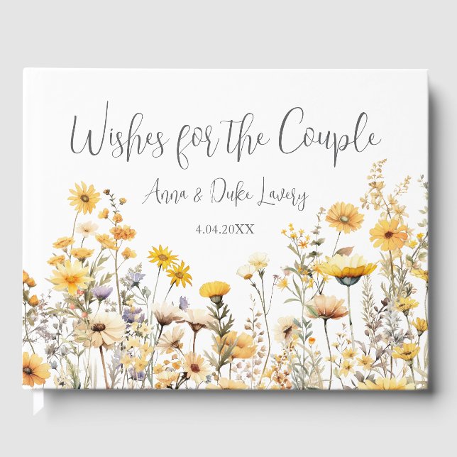 Moderne Wildblumen Gästebuch (Vorderseite)