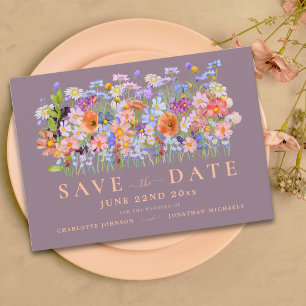 Moderne Wildblumen-Hochzeit Save The Date
