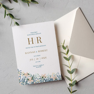 Moderne Wildblumen-Hochzeitseinladung Einladung
