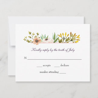 Moderne Wildblumen im Wasserbereich RSVP Karte