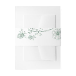 Moderne Wildblumen Minimalistisches Salbeigrün Hoc Einladungsbanderole