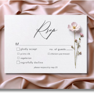 Moderne Wildblumen mit Pastellfarben RSVP Karte