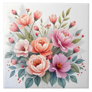 Moderne Wildblumen Schöne Luxus-Kollektion Fliese
