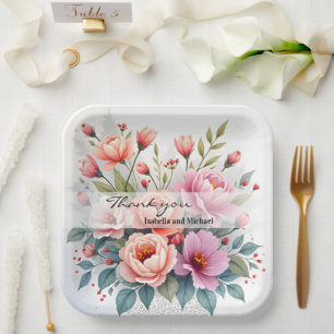 Moderne Wildblumen Schöne Luxus-Kollektion Pappteller