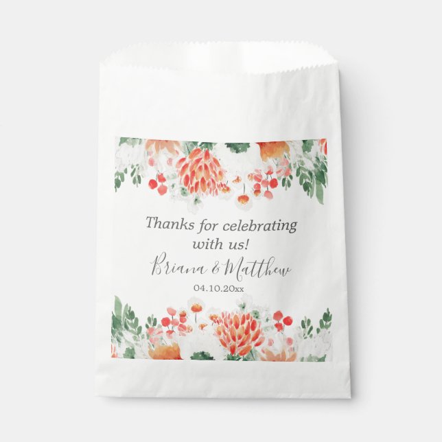 Moderne Wildblumen trendy floral Geschenktütchen (Vorderseite)