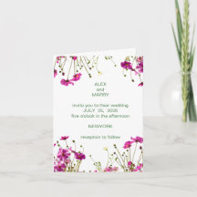 Moderne Wildblumengarten-Hochzeitseinladung