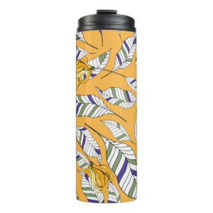Moderne wilde Blume drucken. Exotische Blumendekor Thermosbecher