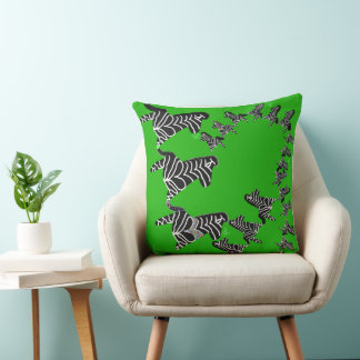 Moderne wilde grüne Zebra Kissen