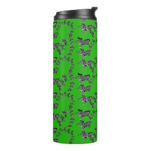 Moderne wilde grüne Zebra Thermosbecher