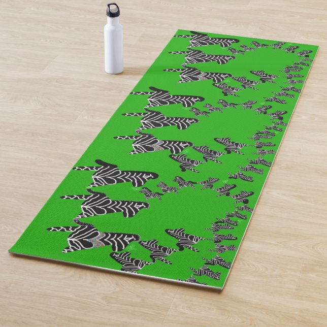 Moderne wilde grüne Zebra Yogamatte (Beispiel)